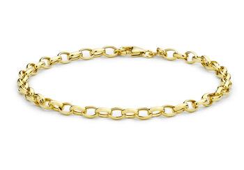 9ct Yellow Gold Oval Belcher Chain Bracelet, 2 of 7