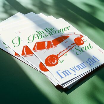 Wolf Alice 'Passenger Seat' Porsche 911 Lyric Art Print, 2 of 6