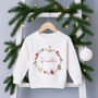 Personalised Child's Christmas Sweatshirt Jumper Wreath, thumbnail 1 of 5