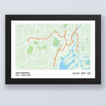 Tokyo Personalised Marathon Map Print, 7 of 7