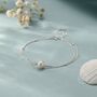 Sterling Silver Dainty Natural Pearl Double Layer Bracelet, thumbnail 4 of 12