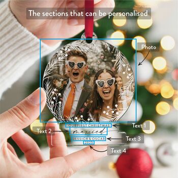 First Christmas Married Photo Ornament Acrylic 2025, 2 of 8