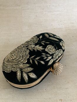 Green Velvet Clutch Bag, 7 of 9