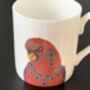 Red Lorry Parrot Print Illustrated Mug, thumbnail 2 of 4