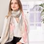 Personalised Soft Grey To Pink Water Colour Scarf, thumbnail 4 of 5