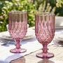 Set Of Four Amethyst Diamond Embossed Wine Goblets, thumbnail 6 of 7