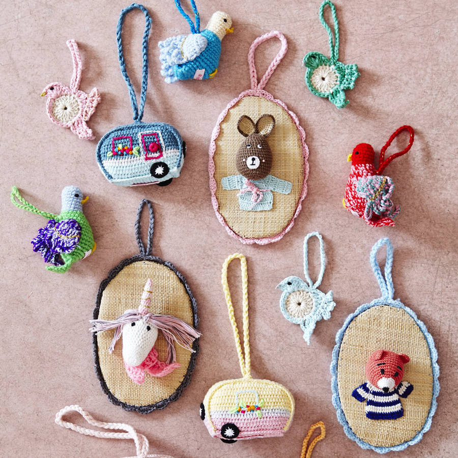 animal wall hanging crochet decoration by little lulubel