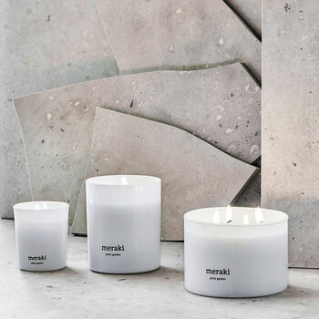 Meraki Large White Garden Scented Candle, 3 of 8