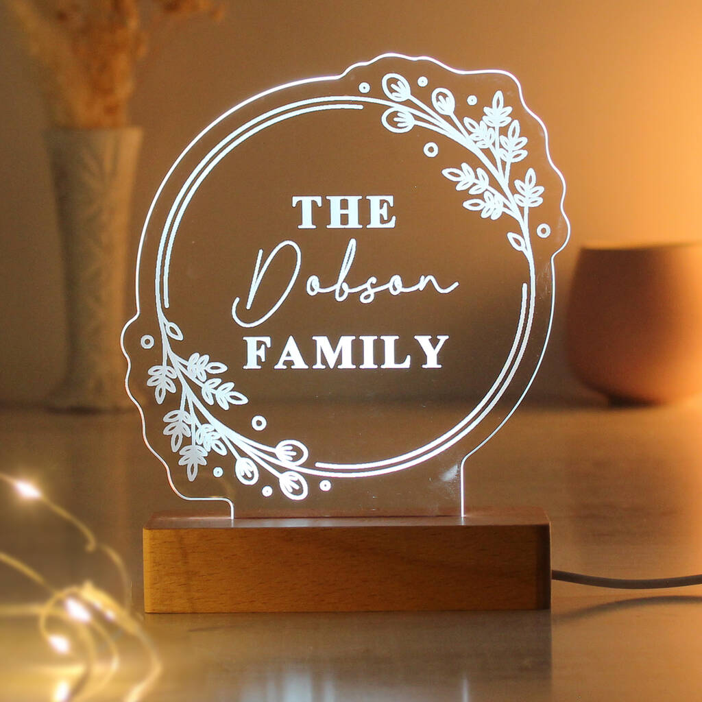 Personalised Floral LED Night Light, 1 of 12