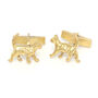 Cat Cufflinks 18 Ct Gold On Silver, thumbnail 2 of 2