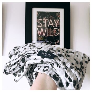 ‘The Swaddle’ Leopard Print Baby Muslin, 7 of 12