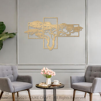 Minimalist Forest Scene Plywood Wall Artwork, 4 of 7