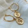 Palma Hamsa Hand Gold Hoop Earrings, thumbnail 5 of 5