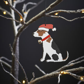 Jack Russell Dog Christmas Tree Decoration Personalisation Available, 4 of 5