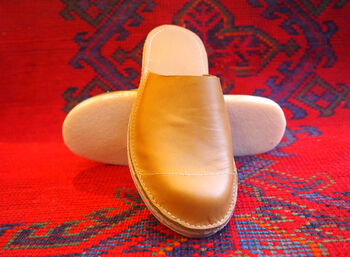 Personalised Handmade Men's Leather Slippers, 4 of 12