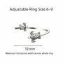 Sterling Silver Adjustable Turtle Ring, thumbnail 6 of 7