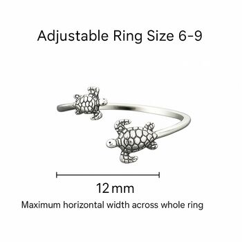 Sterling Silver Adjustable Turtle Ring, 6 of 7