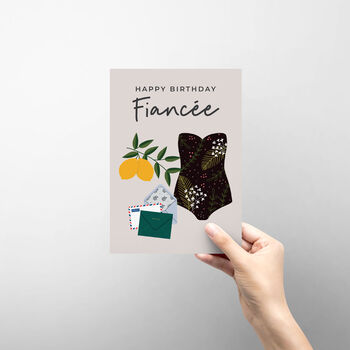 Fiancée Birthday Card With Illustrated Fashion Accessories, 3 of 4