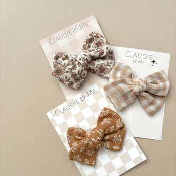 Toffee Floral Hair Bow Stocking Filler, 3 of 5