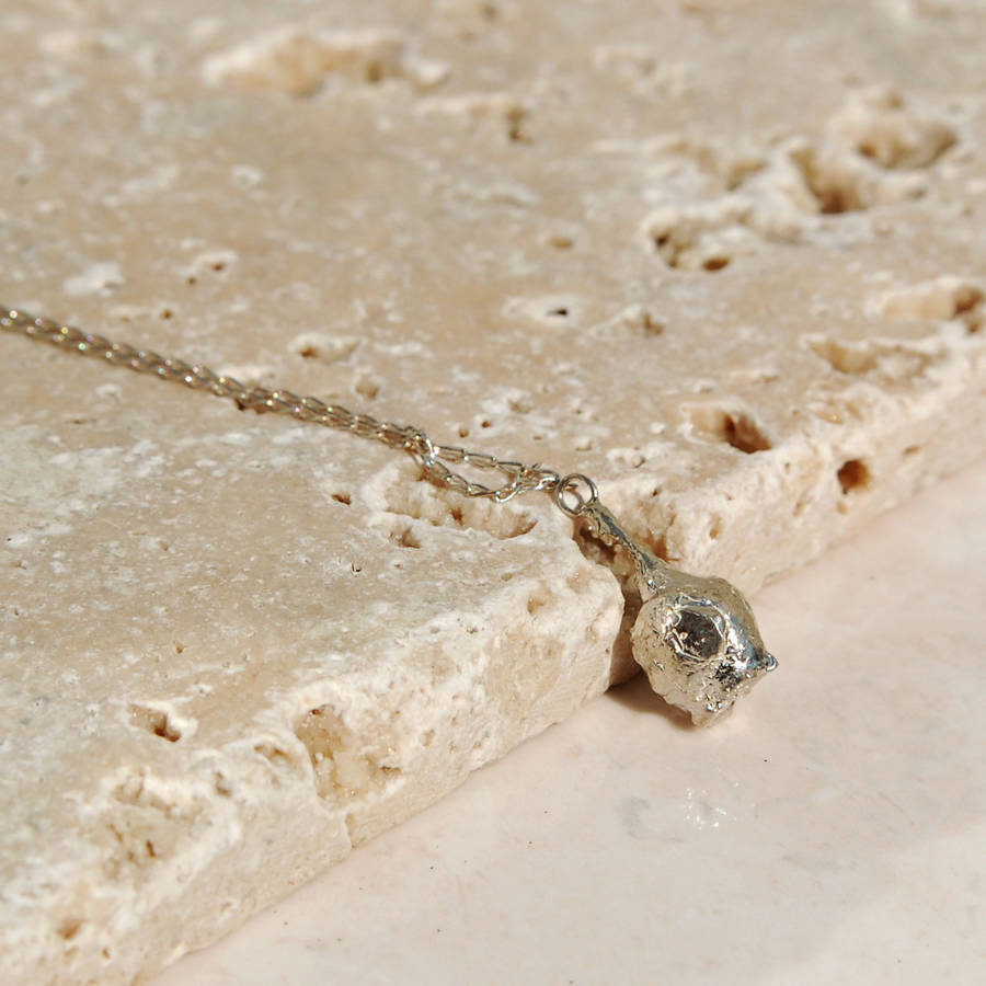 Sterling Silver Small Poppy Seed Necklace By Bethany Robinson