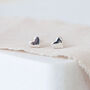 Mini Sterling Silver Heart Stud Earrings, thumbnail 2 of 10