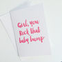 Rock That Baby Bump Pregnancy Congratulations Card, thumbnail 2 of 3