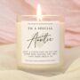 Auntie Gift Special Auntie Personalised Scented Candle, thumbnail 1 of 5