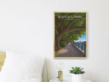 Bishops Park London Travel Poster Art Print, 3 of 8