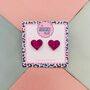 Love Heart Glitter Resin Stud Earrings Pink, Hot Pink, Red, Gold And Silver, thumbnail 8 of 12