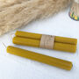 Pair Of Honey Scented Handrolled Beeswax Dinner Candles, thumbnail 8 of 9