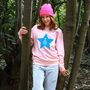 Christmas Tree Neon Star Christmas Jumper Sweatshirt, thumbnail 2 of 6