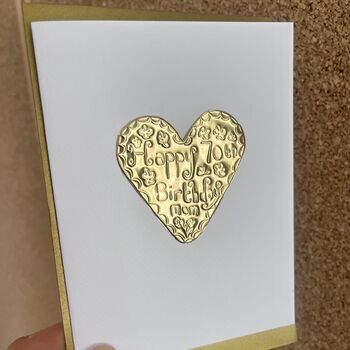 Personalised Gold Foil Heart Mum Birthday Card, 11 of 12