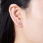 Cat Cz Stud Earrings, Cute Animal Earrings, Sterling Silver, thumbnail 6 of 8