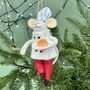 Personalised Felt Waffle Chef Christmas Decoration, thumbnail 2 of 3