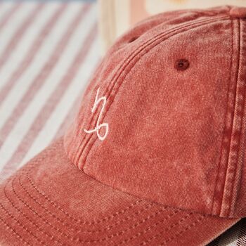 Personalised Zodiac Sign Cap Rust, 3 of 4