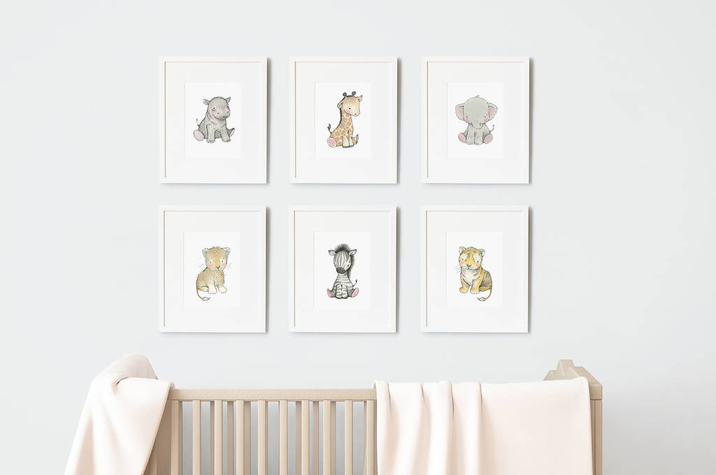 Baby animal wall 2024 art for nursery