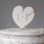 Personalised Love Heart Wooden Wedding Cake Topper, thumbnail 4 of 5