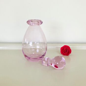 Vintage Pink Glass Perfume Bottle ~ Four, 3 of 5