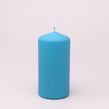 G Decor Henry Velvet Matt Powder Blue Pillar Candles, 5 of 7