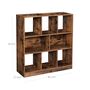 Eight Compartments Brown Wooden Bookcase Bookshelf, thumbnail 4 of 4