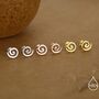 Koru Circle Spiral Internally Threaded Flat Back Earrings In Sterling Silver, thumbnail 7 of 11
