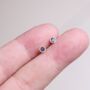 Tiny 2mm Black Stud Earrings, 925 Sterling Silver, Onyx Stone, thumbnail 6 of 7