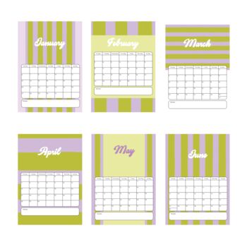 2025 Striped Calendar Lilac, 3 of 4