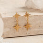 Brushed Gold Vermeil Plated Double North Star Earrings, thumbnail 7 of 8
