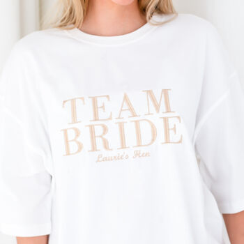 Personalised Embroidered 'Team Bride' T Shirt, 2 of 8