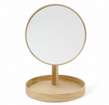 Natural Oak Contemporary Magnify Mirror, 3 of 4