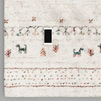 Ethnic Shaggy Cream Rug, 5 of 11