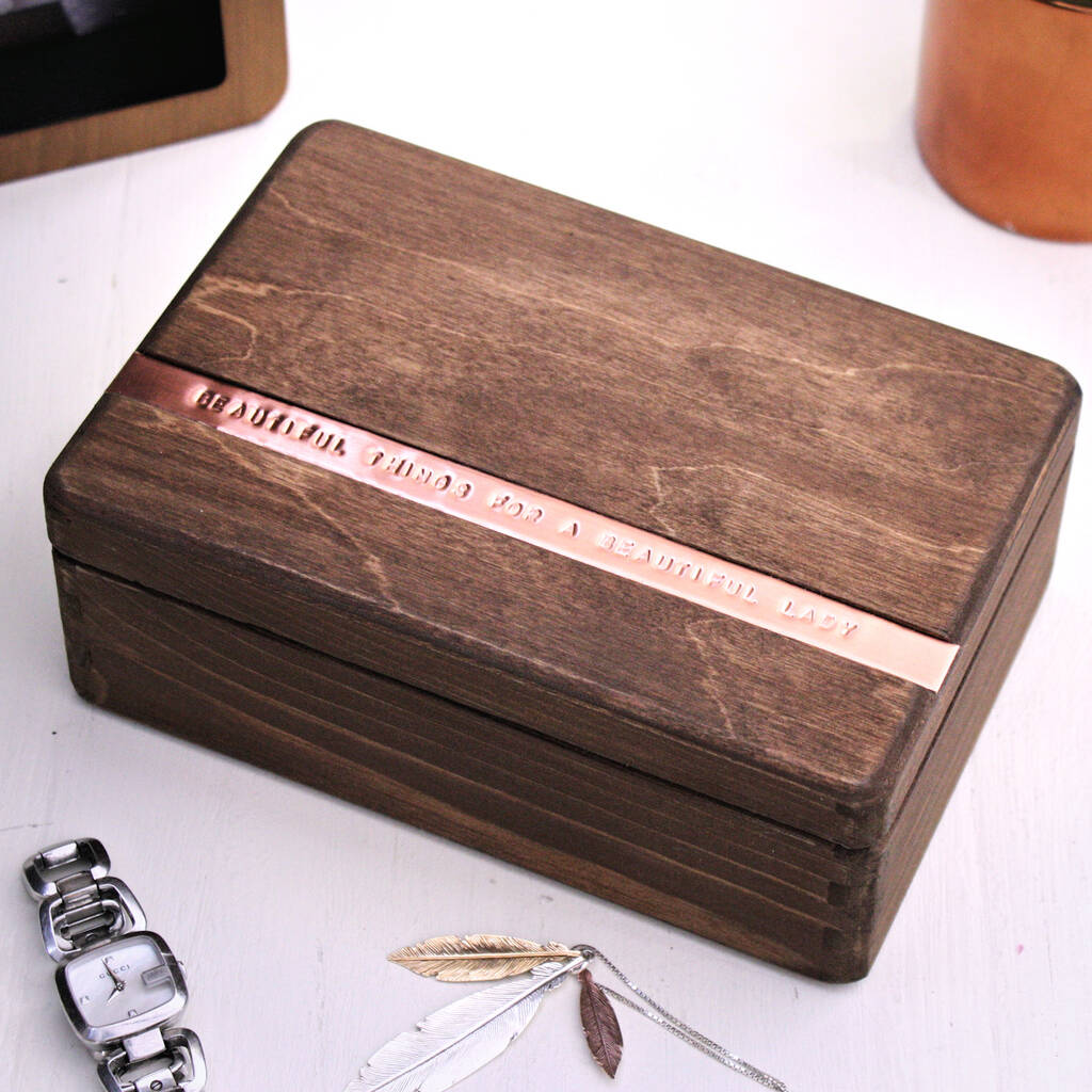 Personalised wooden memory box and photo album 50th birthday present 