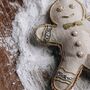 Luxury Irish Linen Festive Gingerbread Man Christmas Tree Decoration, thumbnail 5 of 7