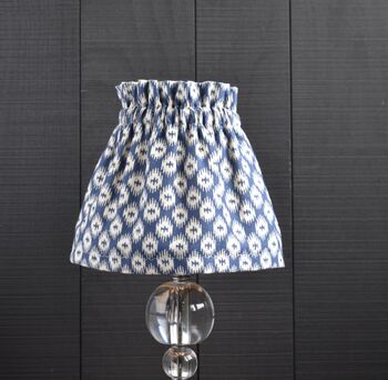 Dolly Ikat Blue Gathered Scrunchie Lampshade, 2 of 2